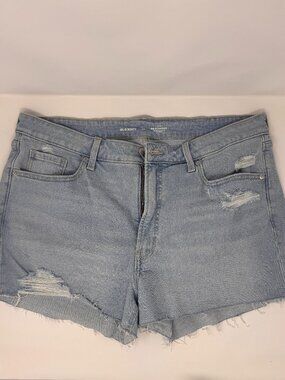Old Navy OG Straight Distressed Jean Shorts Light Wash Denim Size 16 Like New